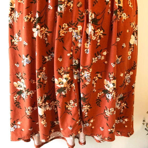 Fall Floral High Low Dress Size Large - Picture 6 of 13